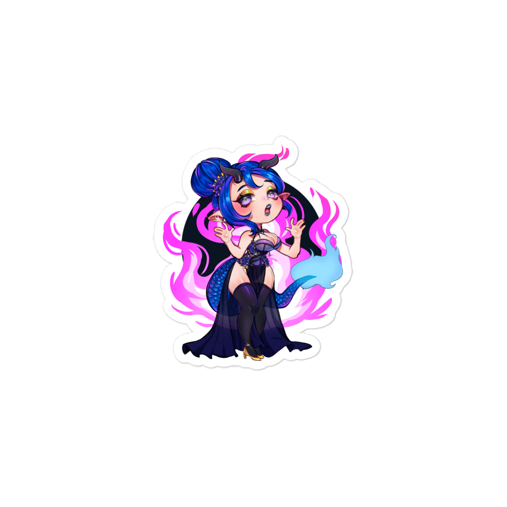 Lunessa Vtuber Fire Bubble-free sticker